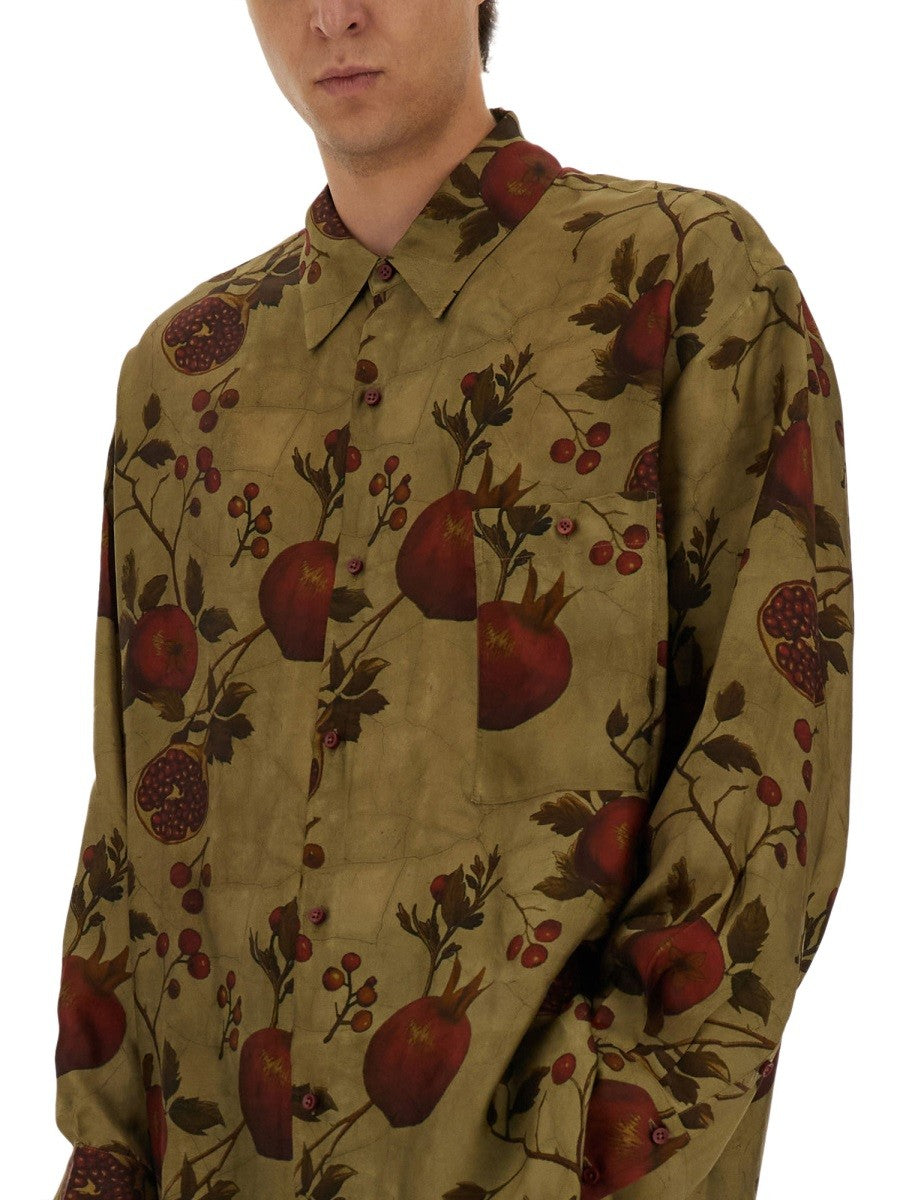 UMA WANG POMEGRANATE PRINT SHIRT
