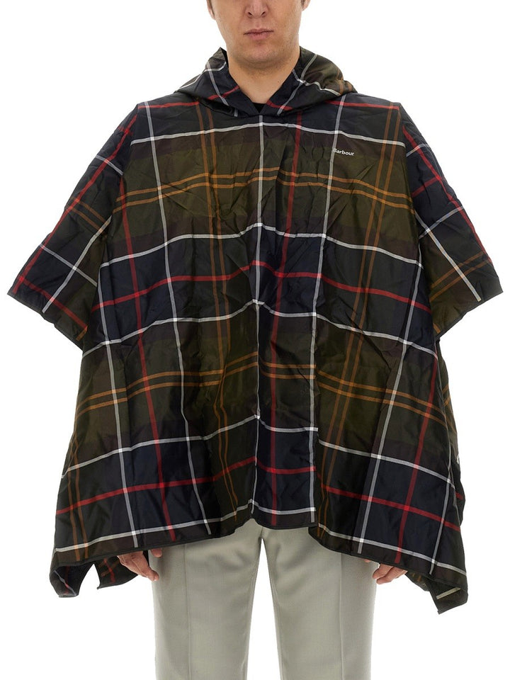 BARBOUR PONCHO WITH TARTAN PATTERN