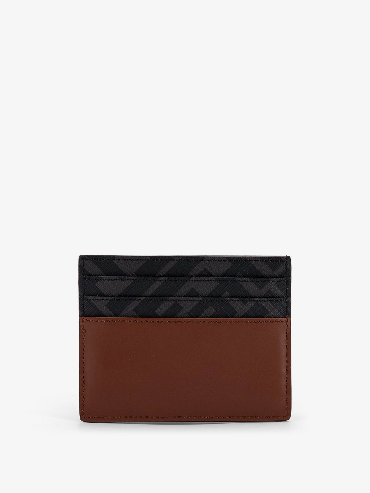 Fendi Leather and FF fabric card holder