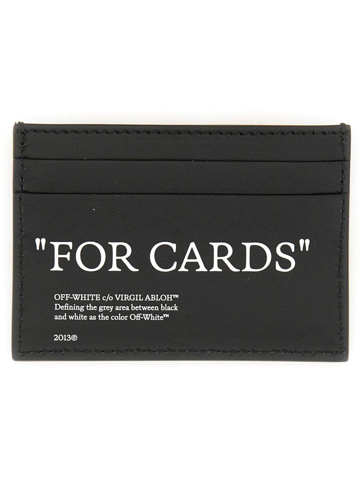 Off-white "QUOTA" CARD HOLDER