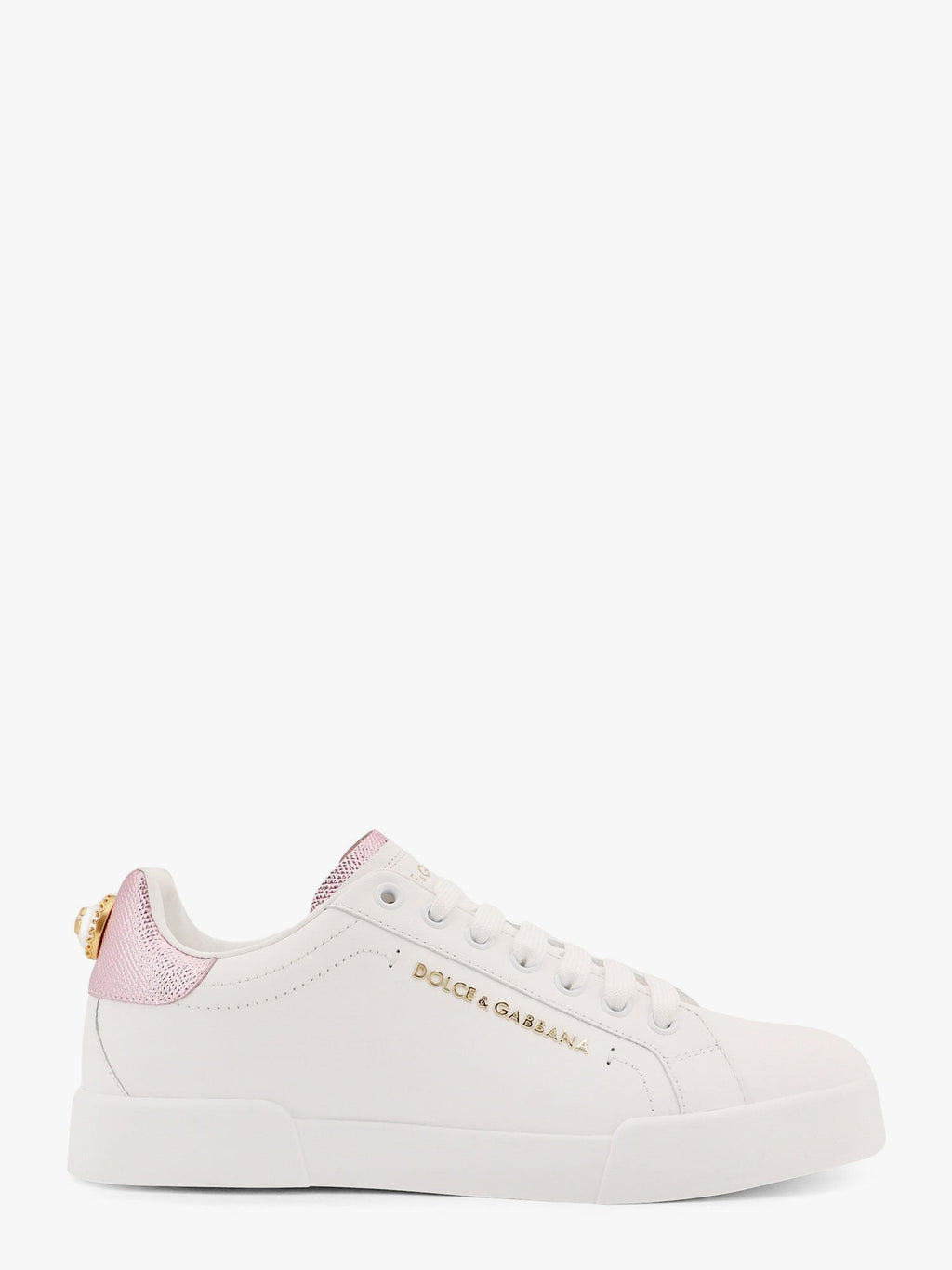 Dolce & Gabbana Portofino leather low-top sneakers with lateral lettering logo