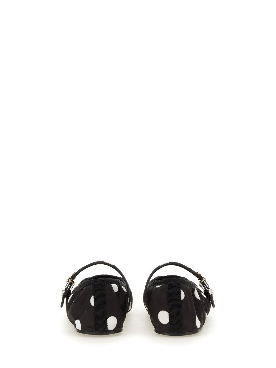 Dolce & Gabbana PRINTED SATIN BALLERINA
