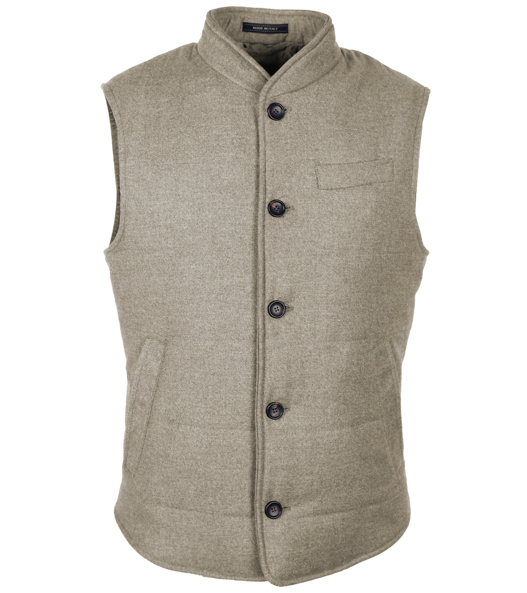 Loro Piana Fabric Man Vest Wool Cashmere Beige