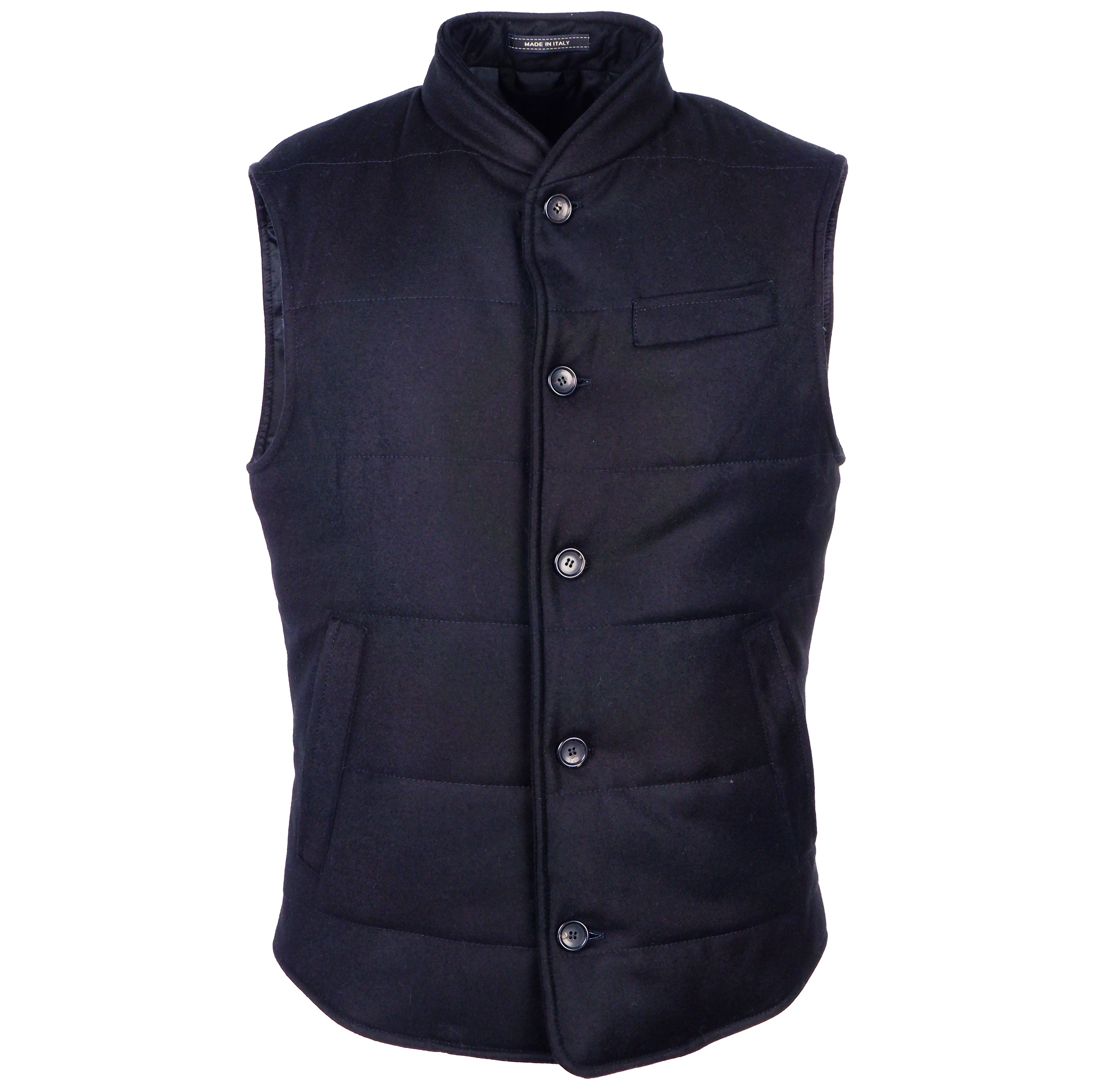 Loro Piana Fabric Man Vest Wool Cashmere Blue