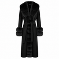 Loro Piana Fabric Woman Coat Pelliccia Black
