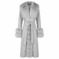 Loro Piana Fabric Woman Coat Pelliccia Grey