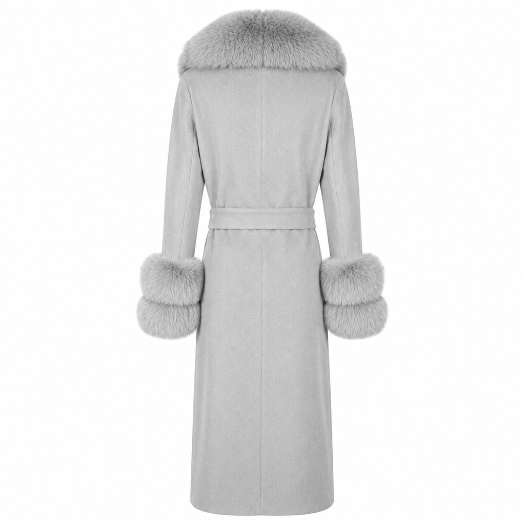 Loro Piana Fabric Woman Coat Pelliccia Grey