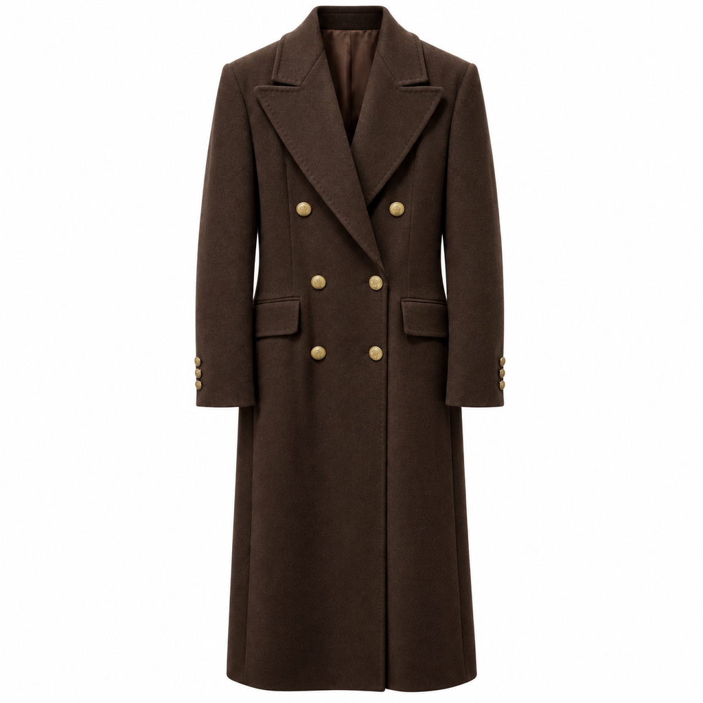 Loro Piana Fabric Woman Coat Double-Breasted Brown
