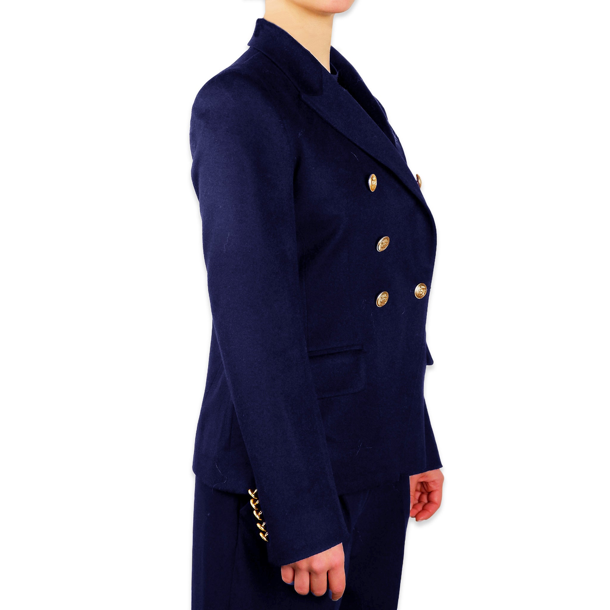 Loro Piana Fabric Woman Jacket Double-Breasted Blue