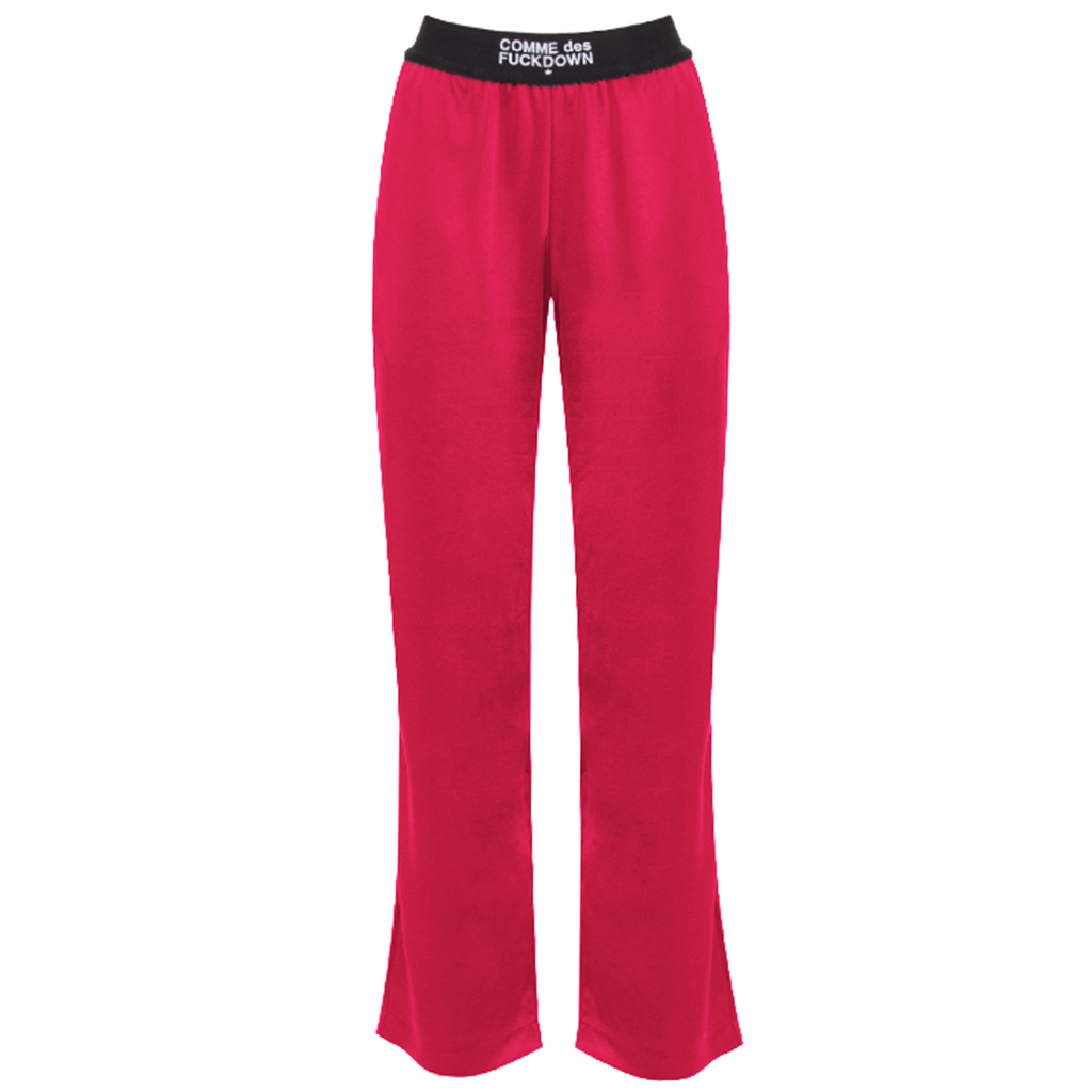 pantaloni in raso fuxia