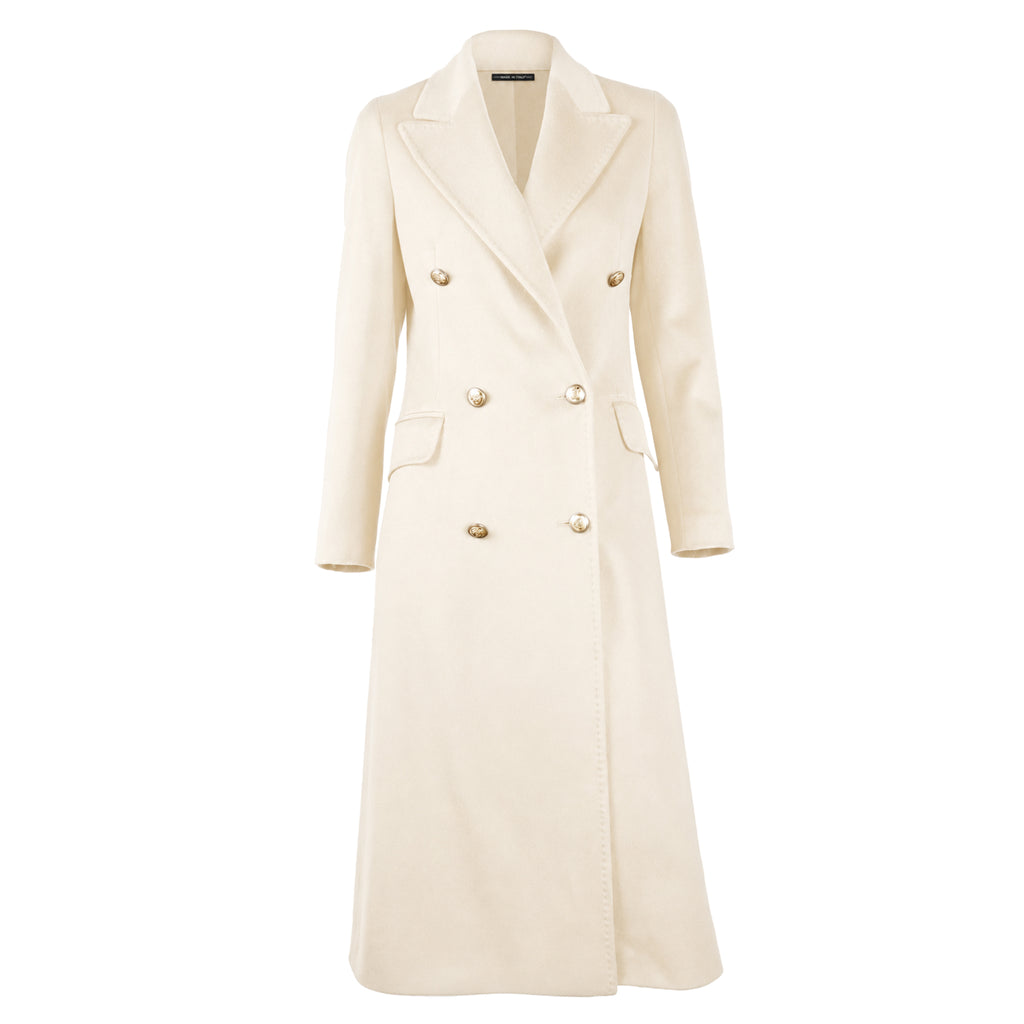 Loro Piana Fabric Woman Coat Double-Breasted Beige