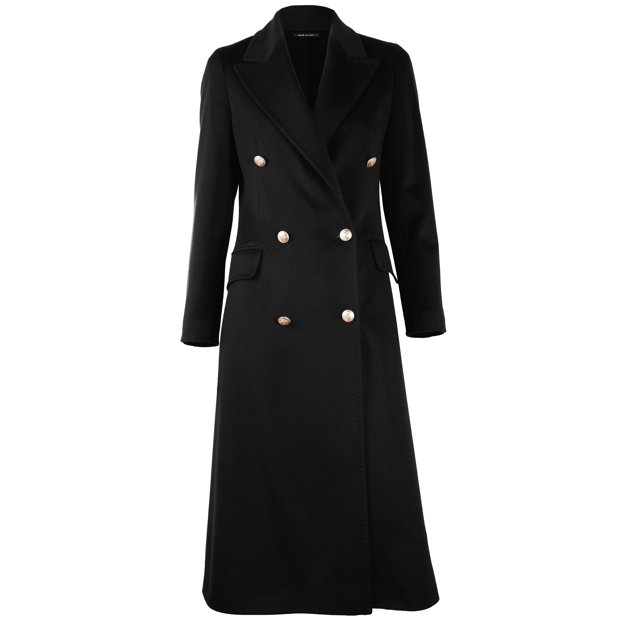 Loro Piana Fabric Woman Coat Double-Breasted Black
