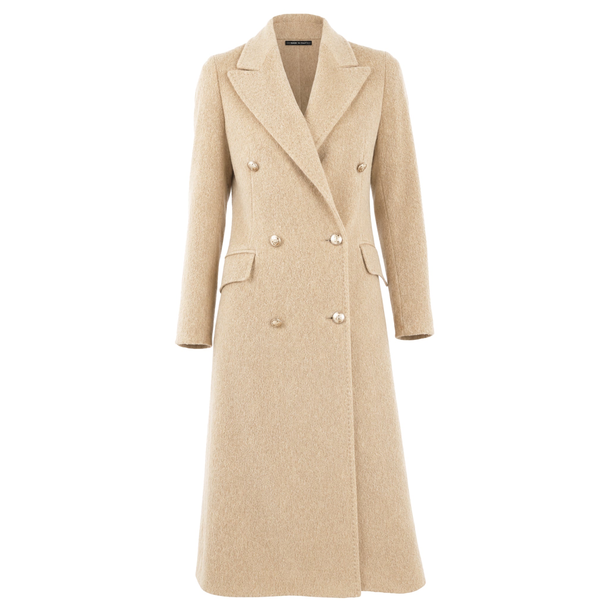 Loro Piana Fabric Woman Coat Double-Breasted Beige