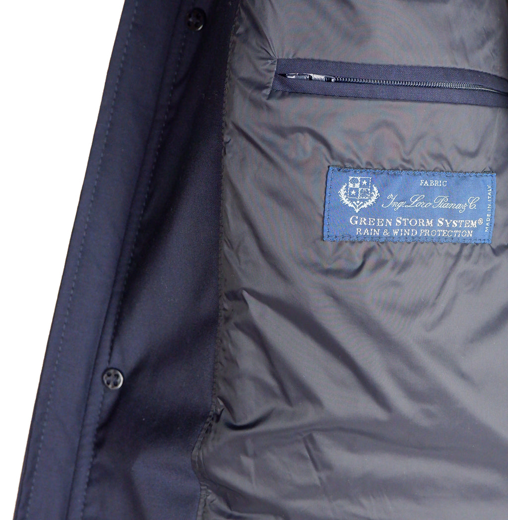 Loro Piana Fabric Man Jacket Green Storm System Blue