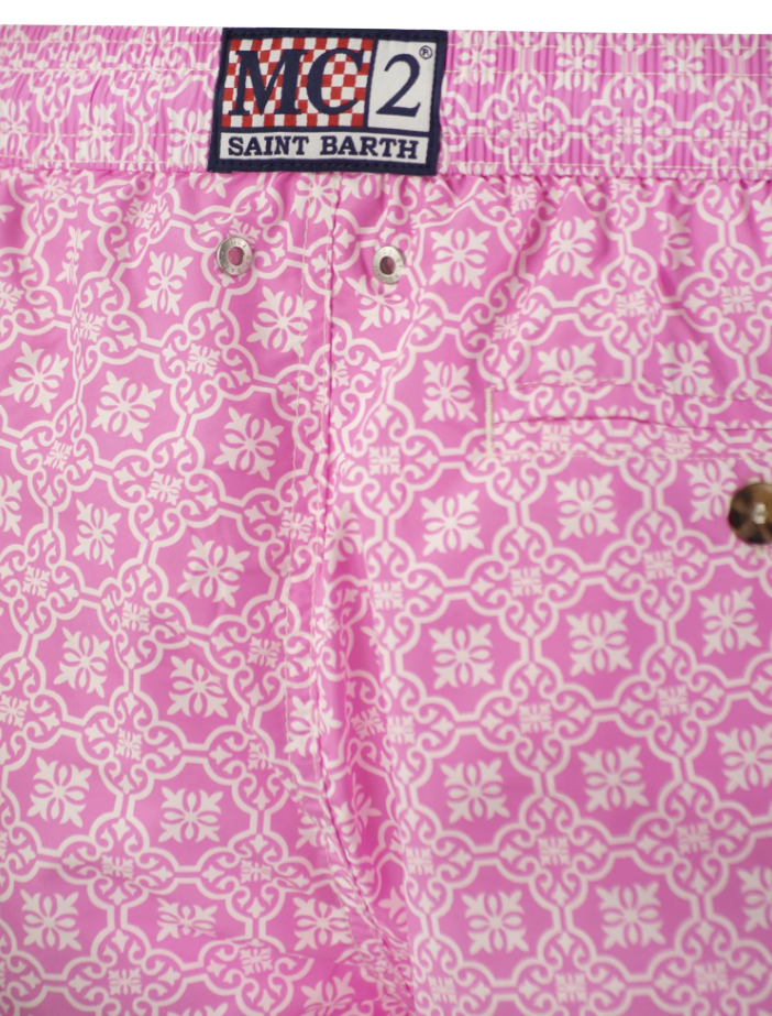 MC2 Saint Barth Man Shorts Mare Patterned Geometric Pink