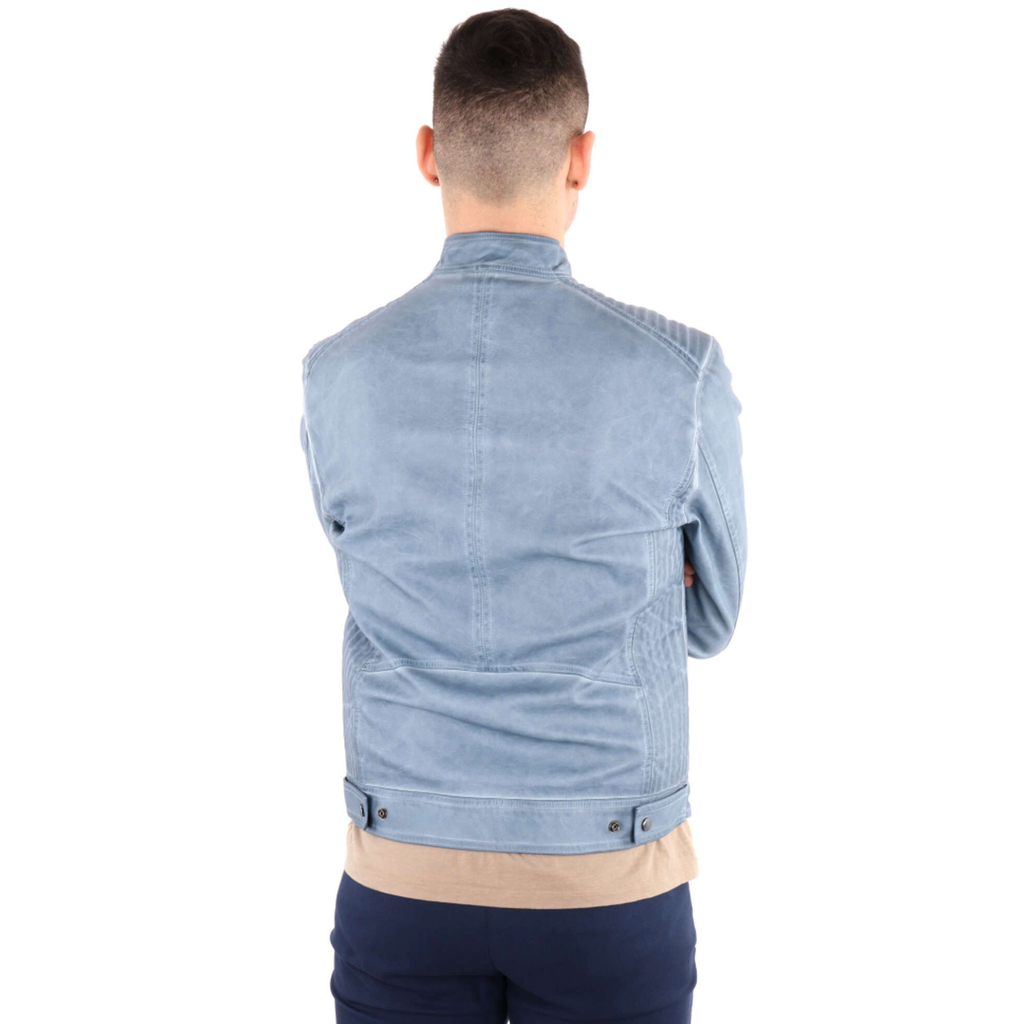 giacca ecopelle denim