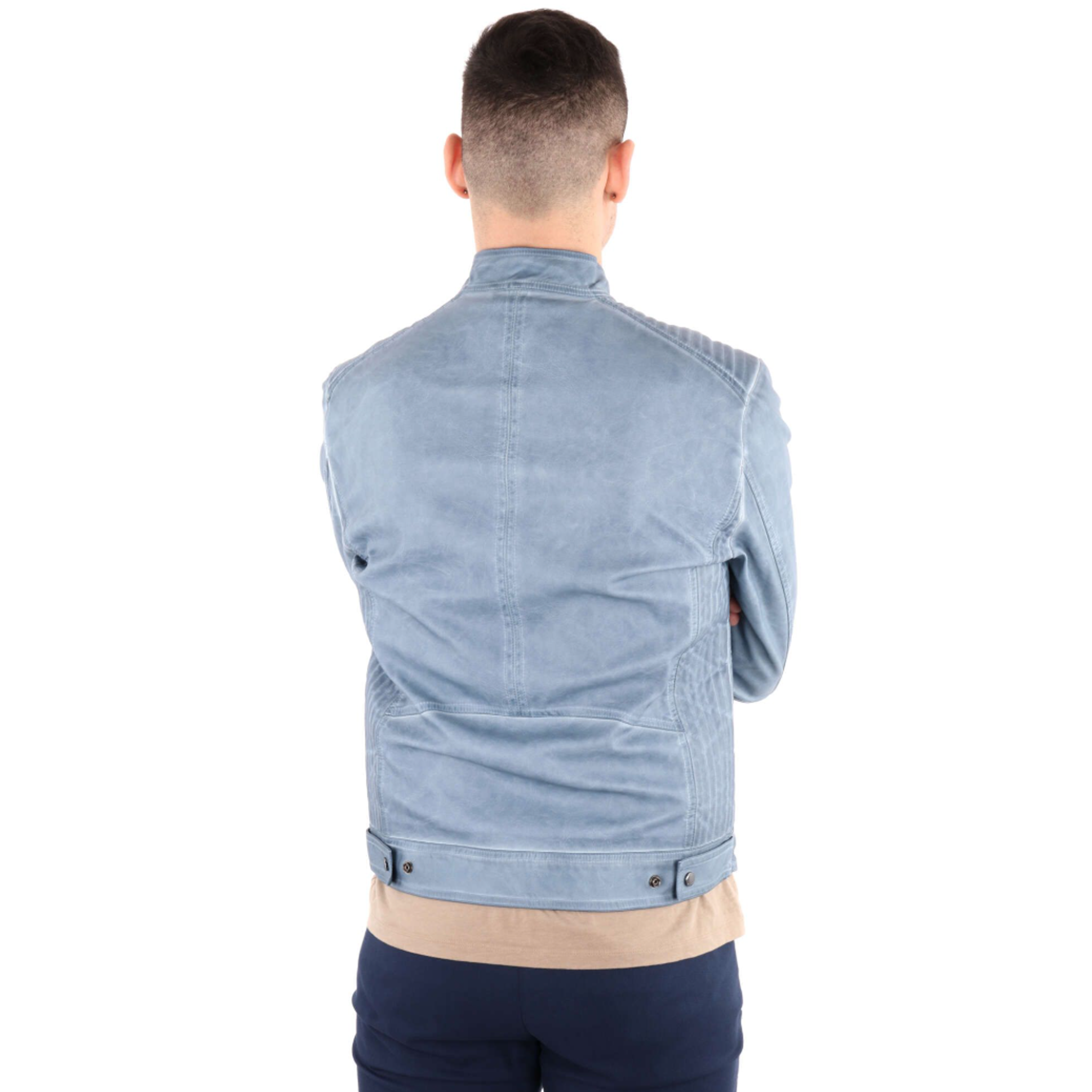 giacca ecopelle denim