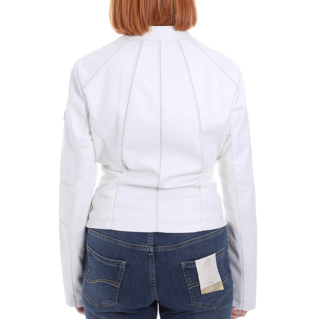 giacca ecopelle bianco