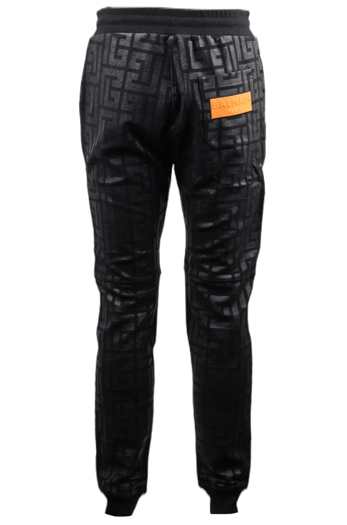 Balmain Man Trousers Jogging Print Black