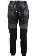 Balmain Man Trousers Jogging Print Black