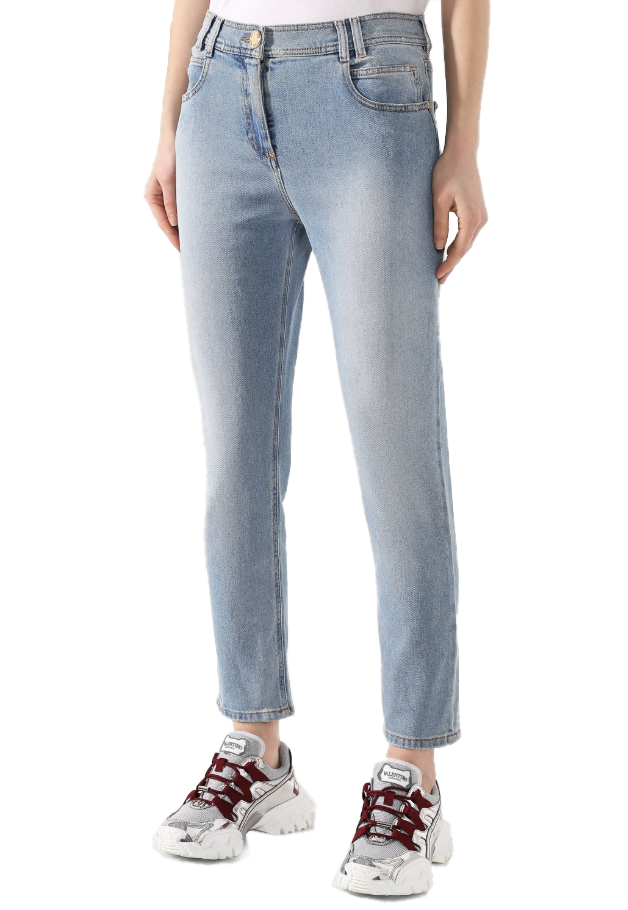 Balmain Woman Light Blue Jeans