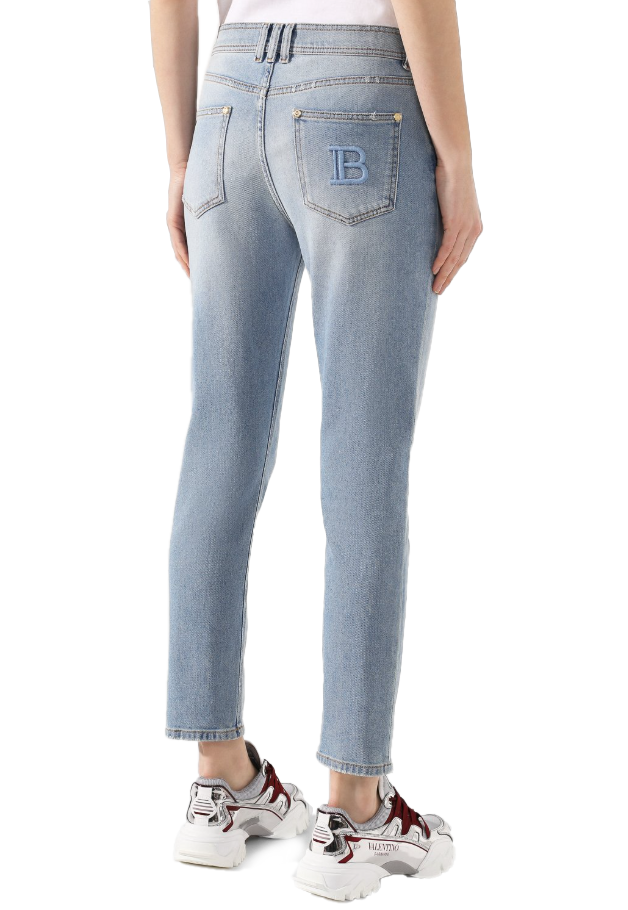 Balmain Woman Light Blue Jeans