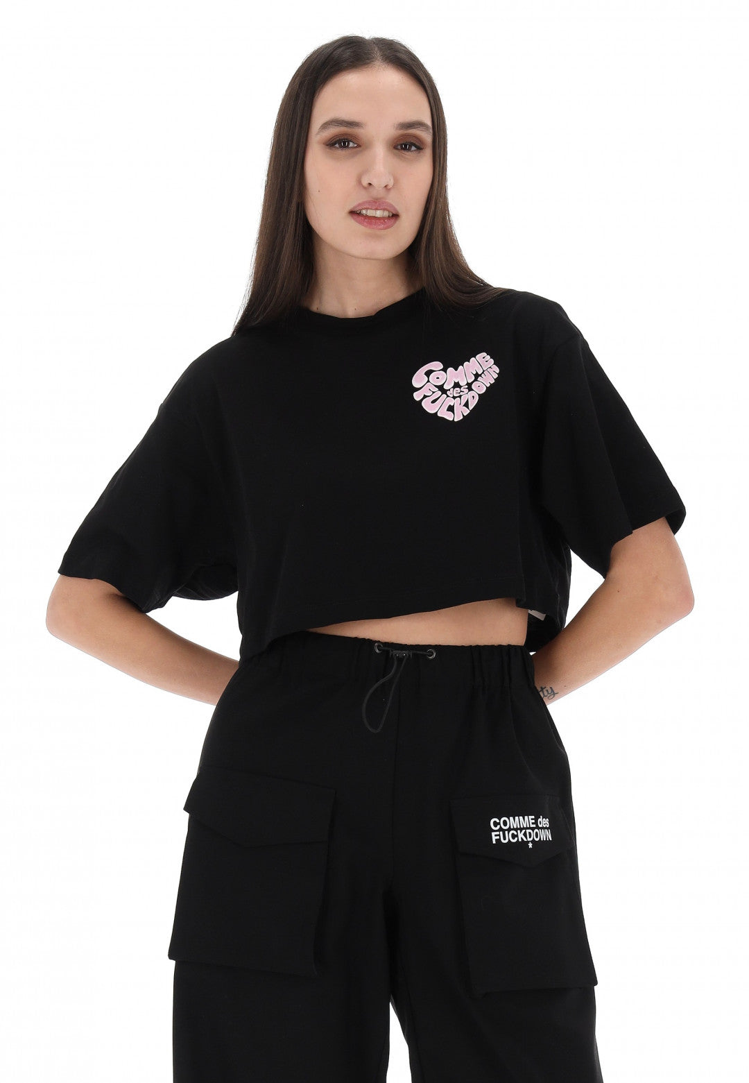 Comme Des Fuckdown Woman Black T-shirt & Top
