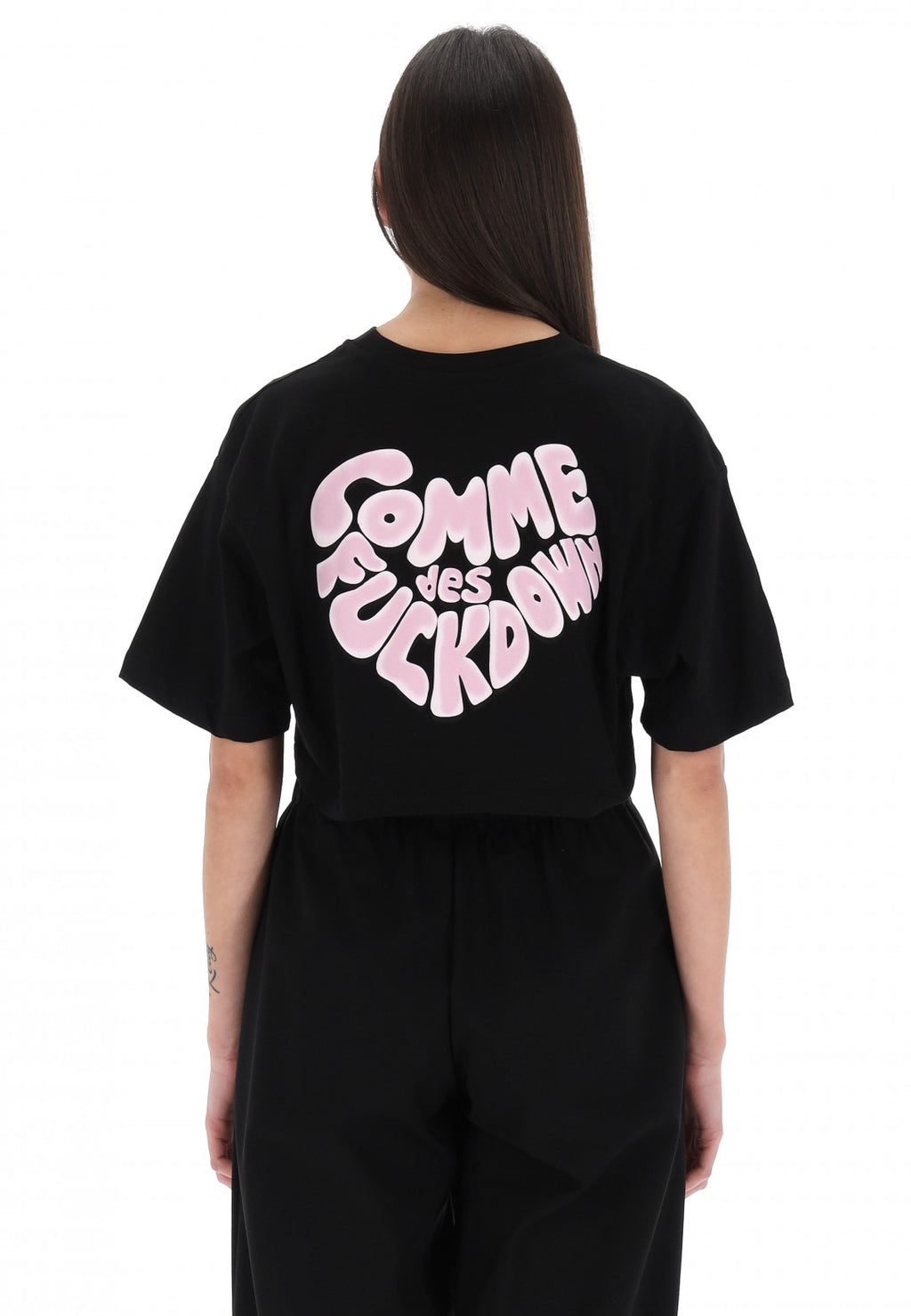 Comme Des Fuckdown Woman Black T-shirt & Top