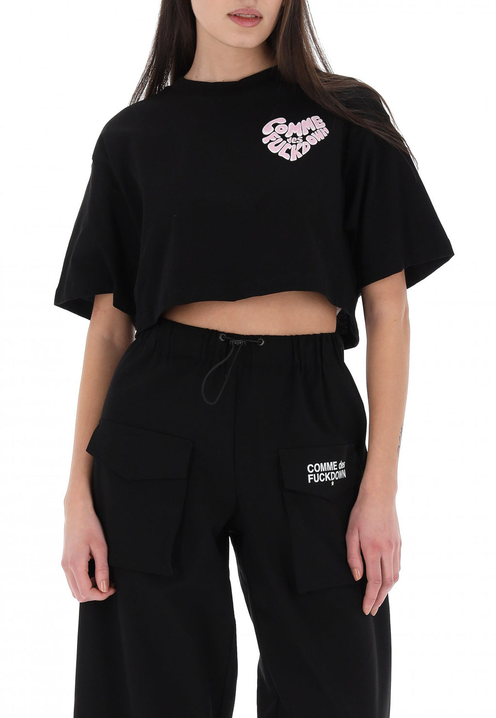 Comme Des Fuckdown Woman Black T-shirt & Top