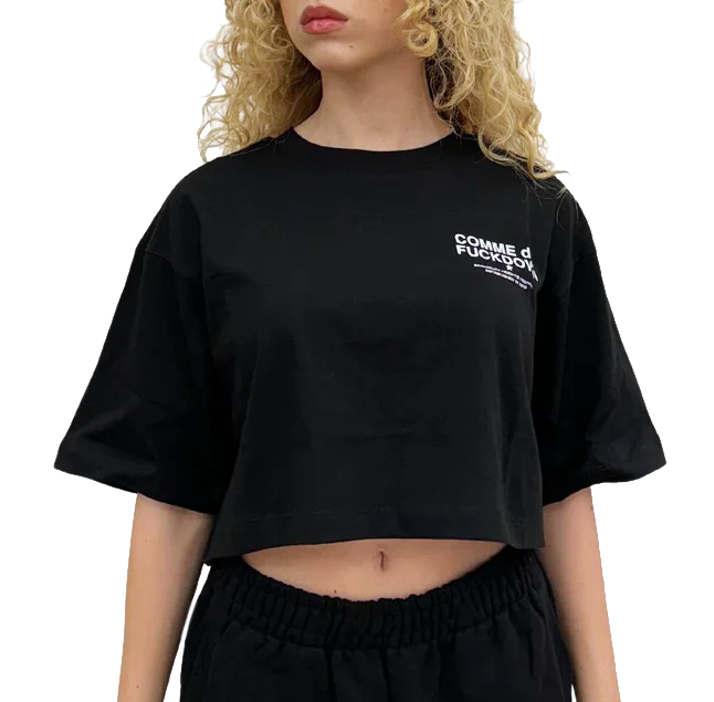 Comme Des Fuckdown Woman Black T-shirt & Top