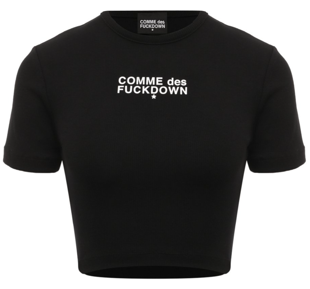 Comme Des Fuckdown Woman Black T-shirt & Top