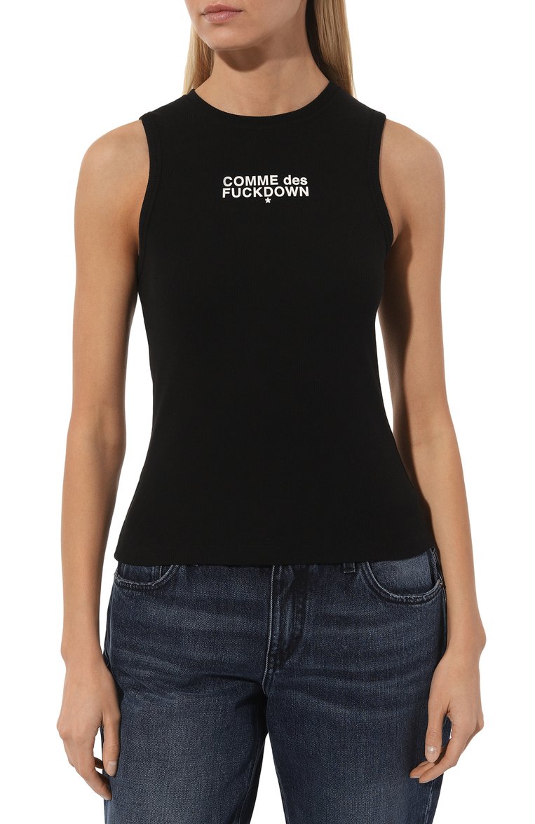 Comme Des Fuckdown Woman Black T-shirt & Top