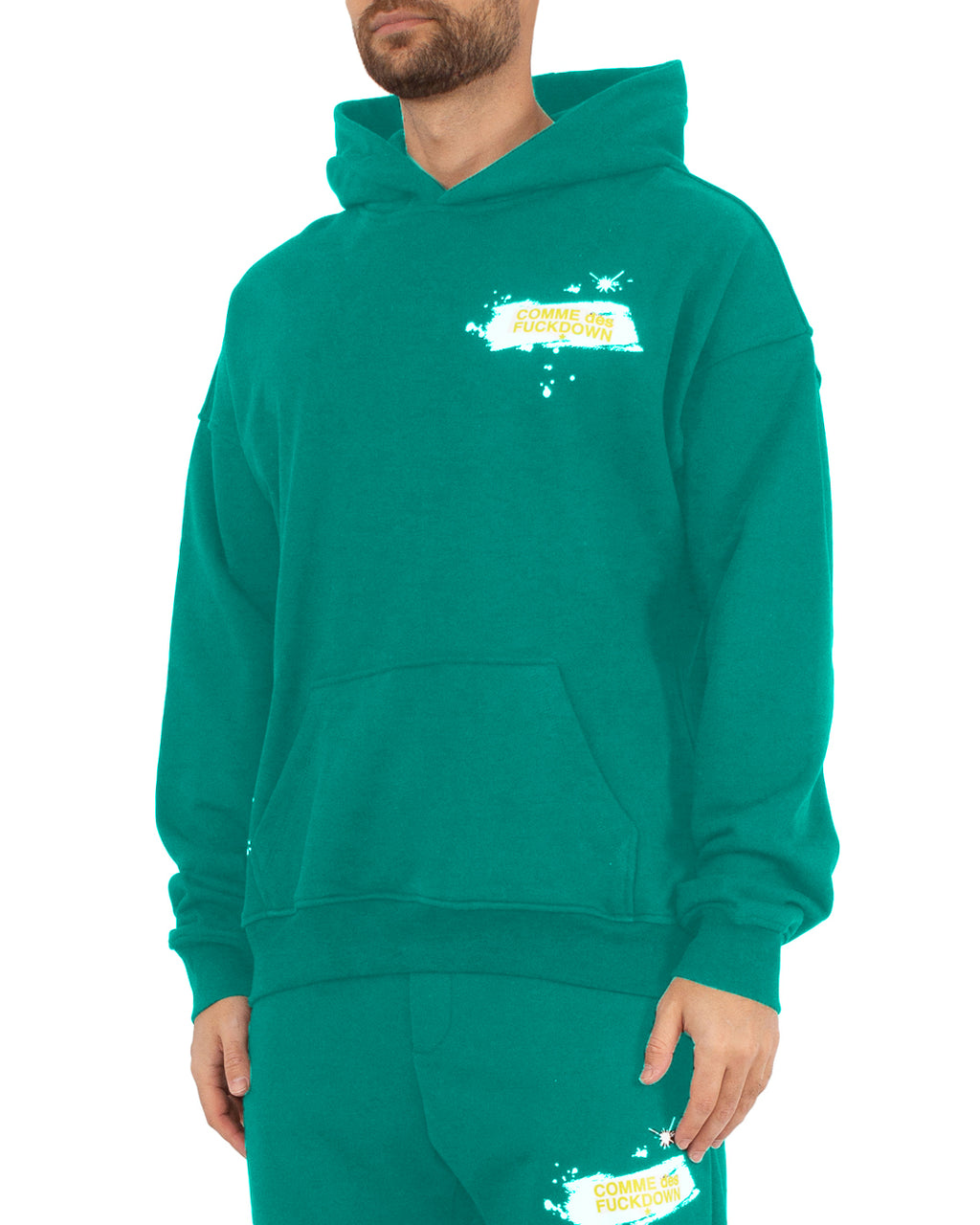 Comme Des Fuckdown Man Green Sweatshirts