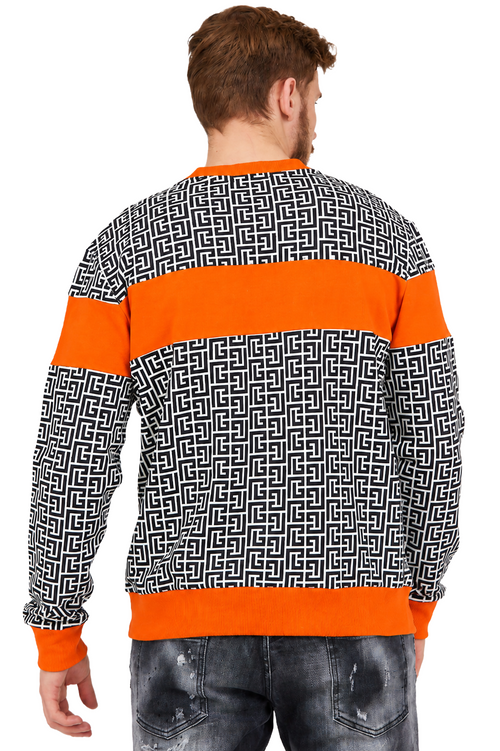 Balmain Man Sweatshirt Print Pattern Multicolor