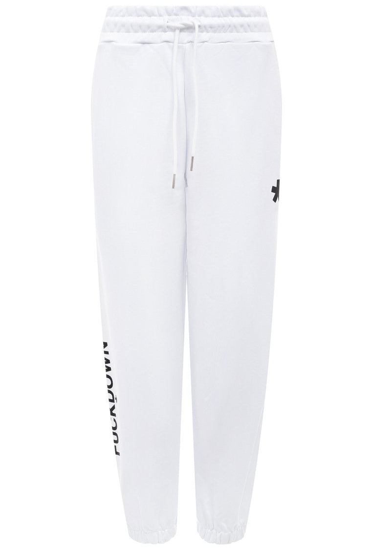 pantaloni felpa bianchi