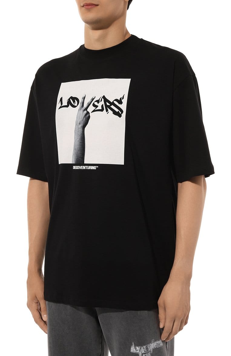 Diego Venturino Man Black T-shirt & Top