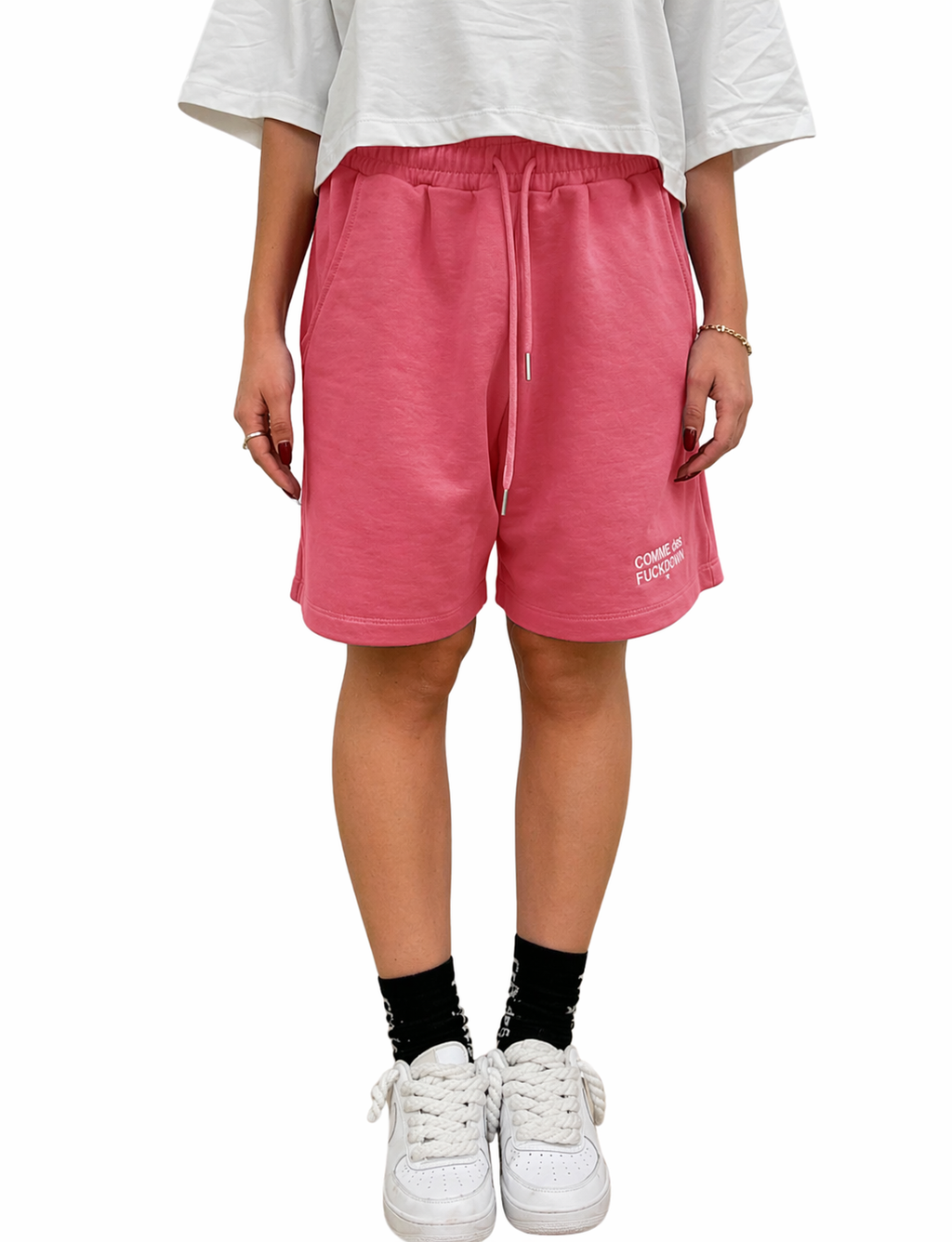 shorts geranio ricamo logo