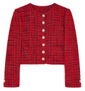 Patrizia Pepe Woman Jacket Cropped Coral Tweed Red