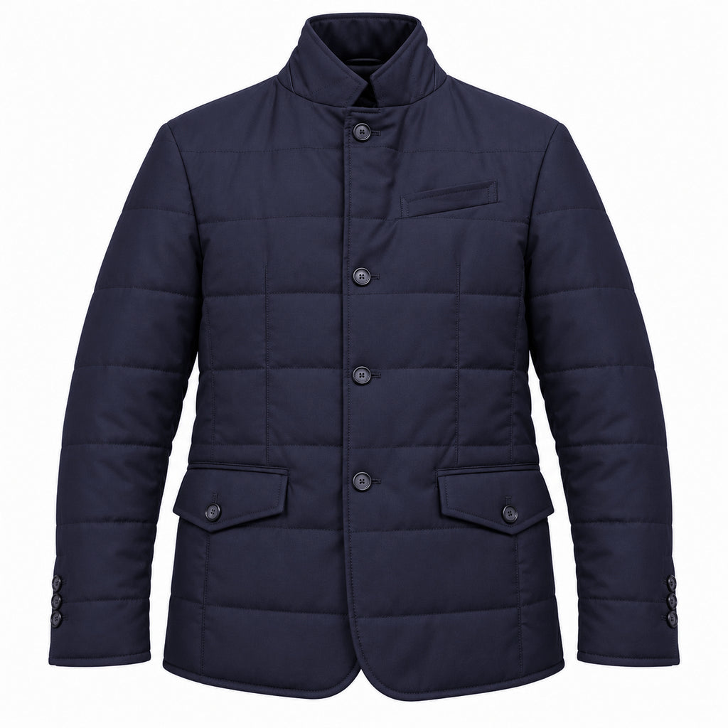 Loro Piana Fabric Man Jacket Green Storm System Blue