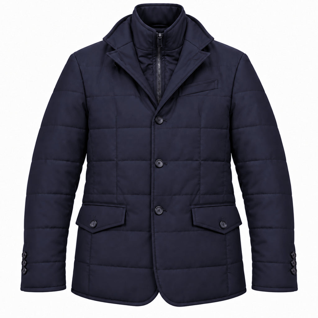 Loro Piana Fabric Man Jacket Green Storm System Blue