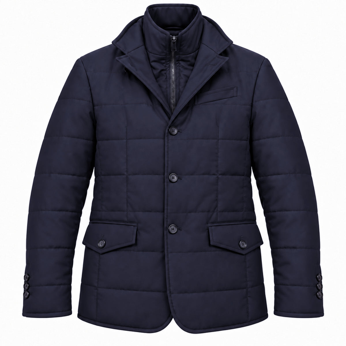 Loro Piana Fabric Man Jacket Green Storm System Blue