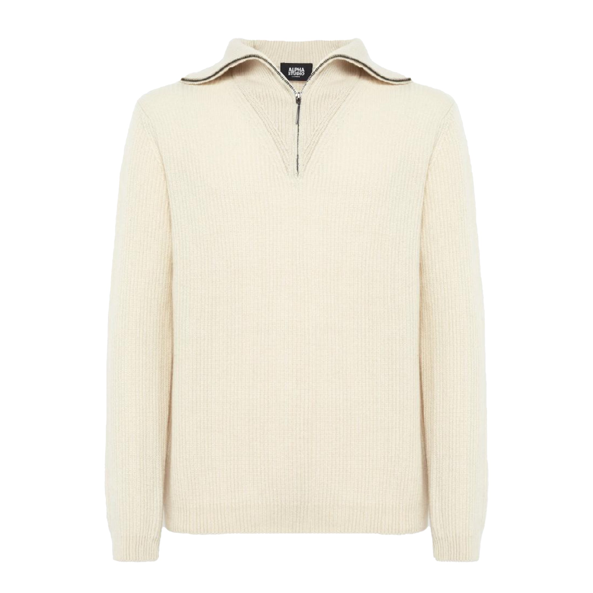 Alpha Studio Man White Sweaters