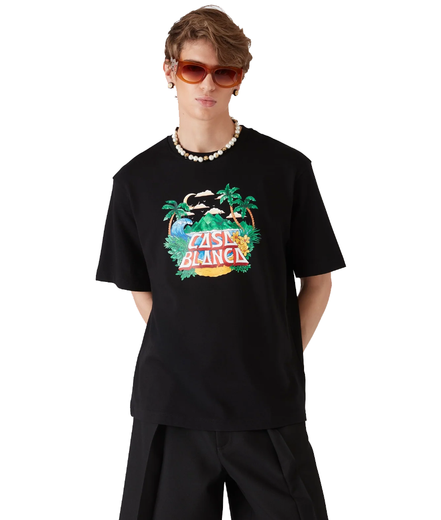 Casablanca Man T-Shirt Casa Beach Wave Black