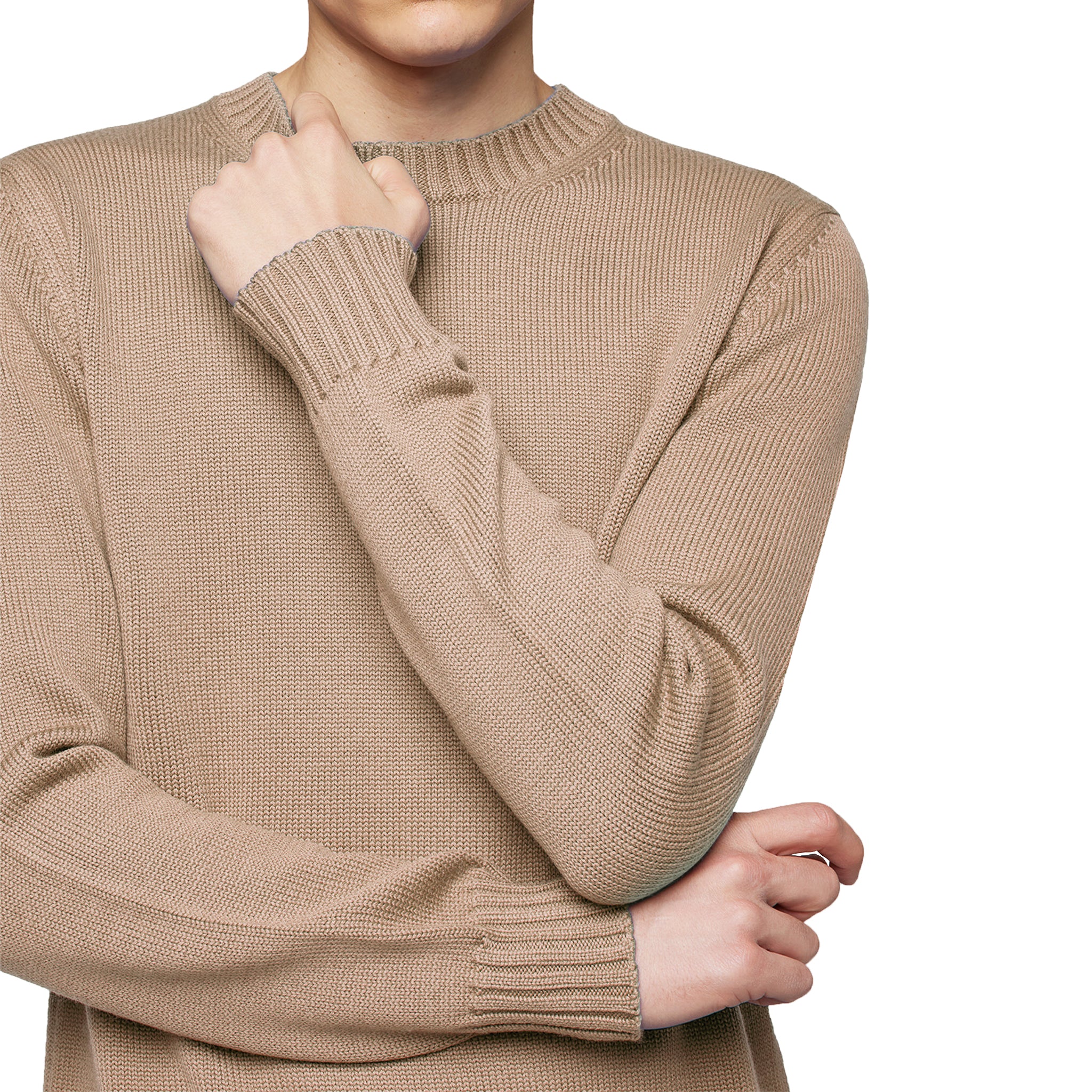 Alpha Studio Man Camel Sweaters