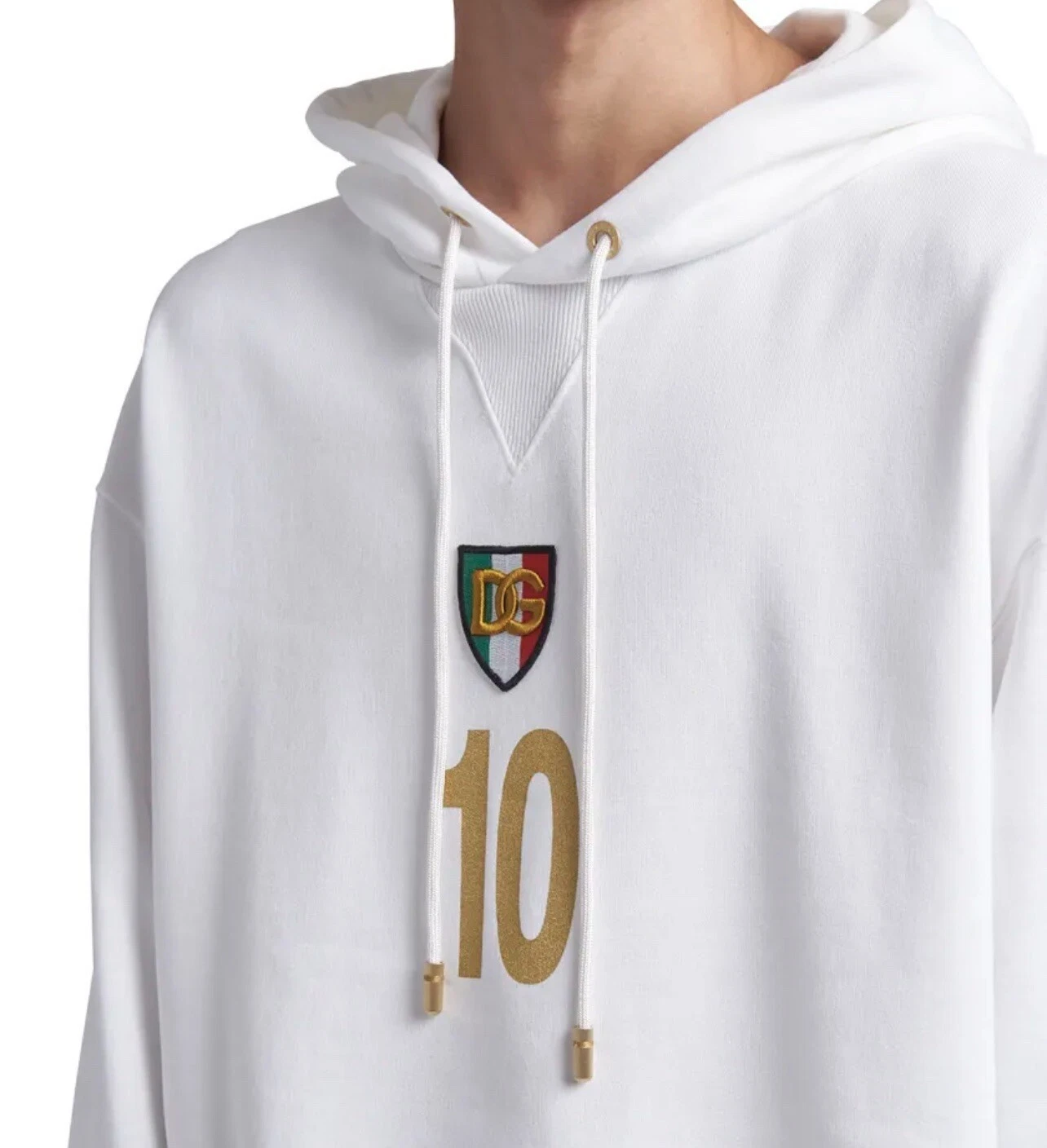 Dolce & Gabbana Man Optical Hoodie Sweatshirts White