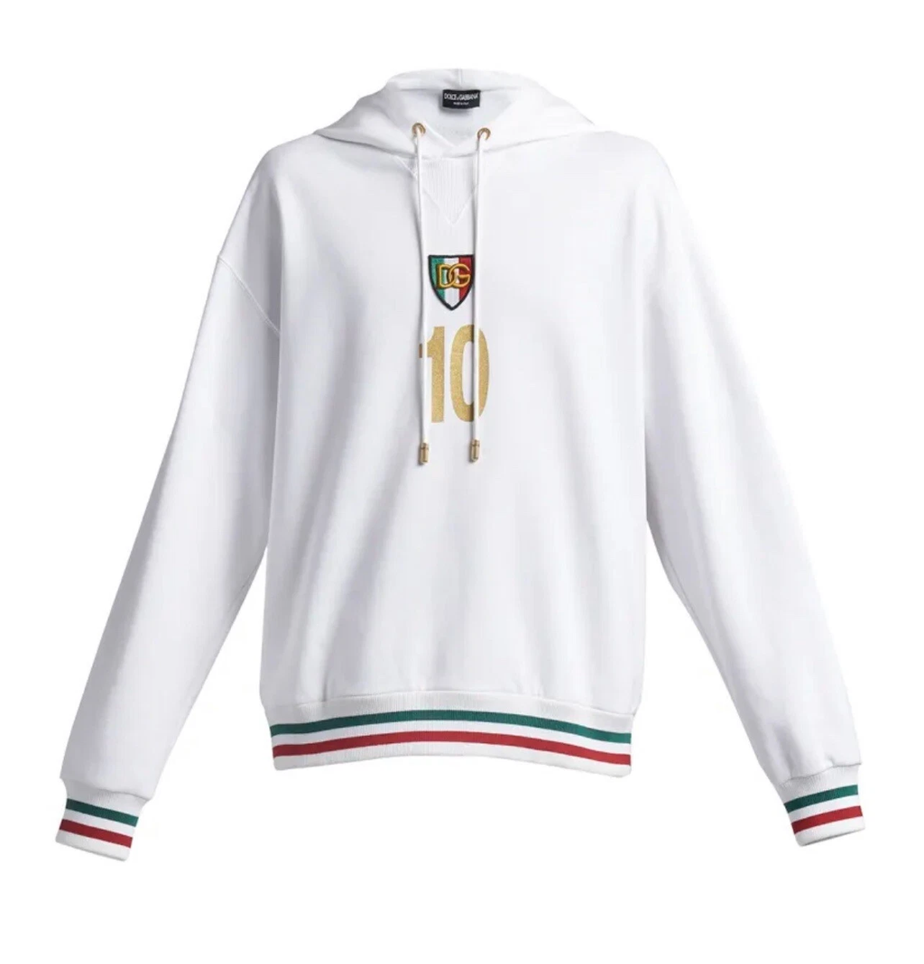 Dolce & Gabbana Man Optical Hoodie Sweatshirts White