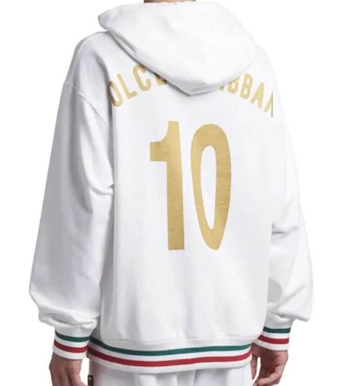 Dolce & Gabbana Man Optical Hoodie Sweatshirts White