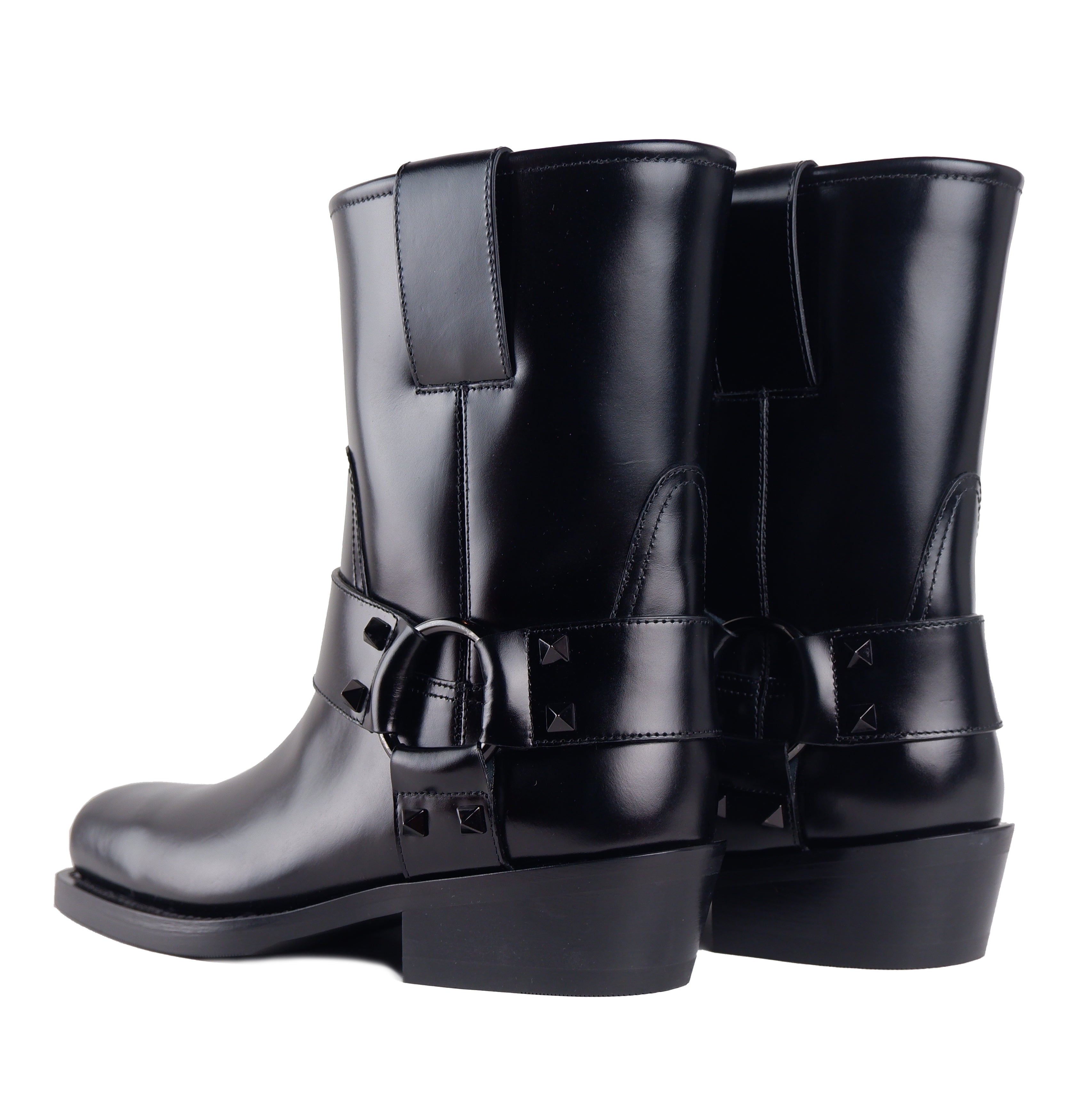 stivaletto pelle borchie