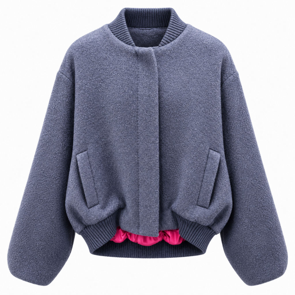 L.P. Fabric Woman Bomber Cashmere Blue