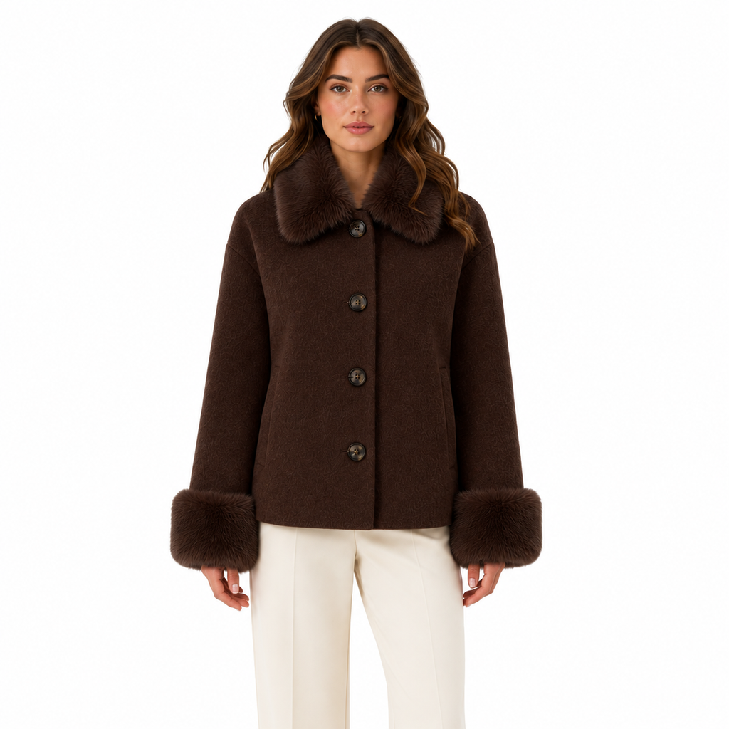 Loro Piana Fabric Woman Coat Short Pelliccia Brown